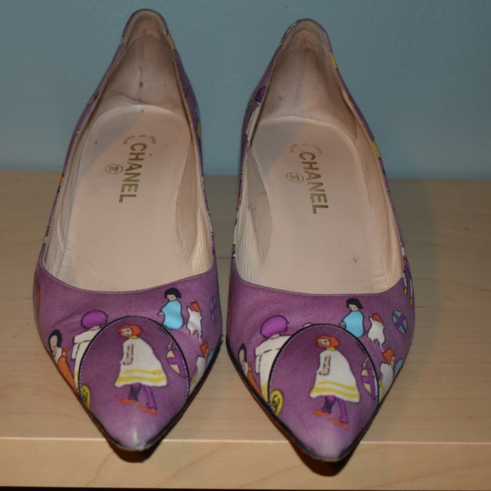 CHANEL Print Flats - Picture 1 of 4
